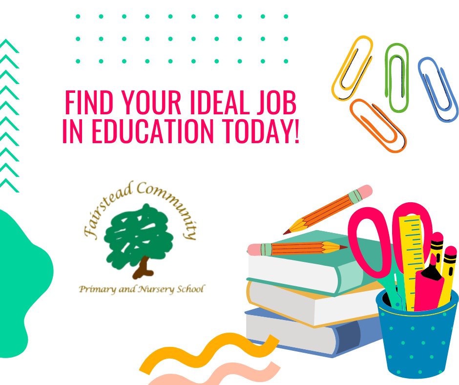 ✨Fairstead Community Primary & Nursery School seeking a highly effective KS2 teacher!✨

✏Permanent | Full Time
✏Required for September 2023

📅Closing date: 23 June 2023

For more info & to apply ⬇
educationjobfinder.org.uk/vfjobs/ks2-cla…

#EducationJobs #teachingjobs #teaching