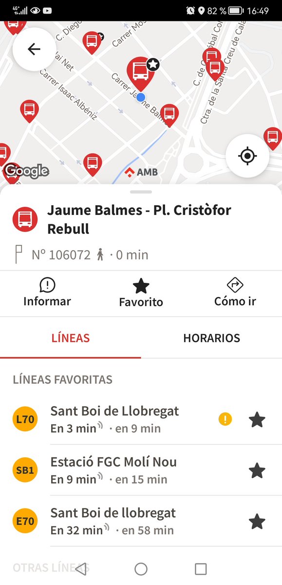 jany_ip's tweet photo. Otro #E70 fantasma 👻! Sala en la app las 16.47 con llegada inminente pero a las 16.49 habia desaparecido sin pasar x la parada. Mejoren el servicio ya! @MonbusLlobregat y @Mobilitat_AMB fallan más q una escopeta de feria!
#MonbusFail #AsiNoSePuede @AjSantBoi @LluisaMoretSabi https://t.co/Vkqhj9XjcV