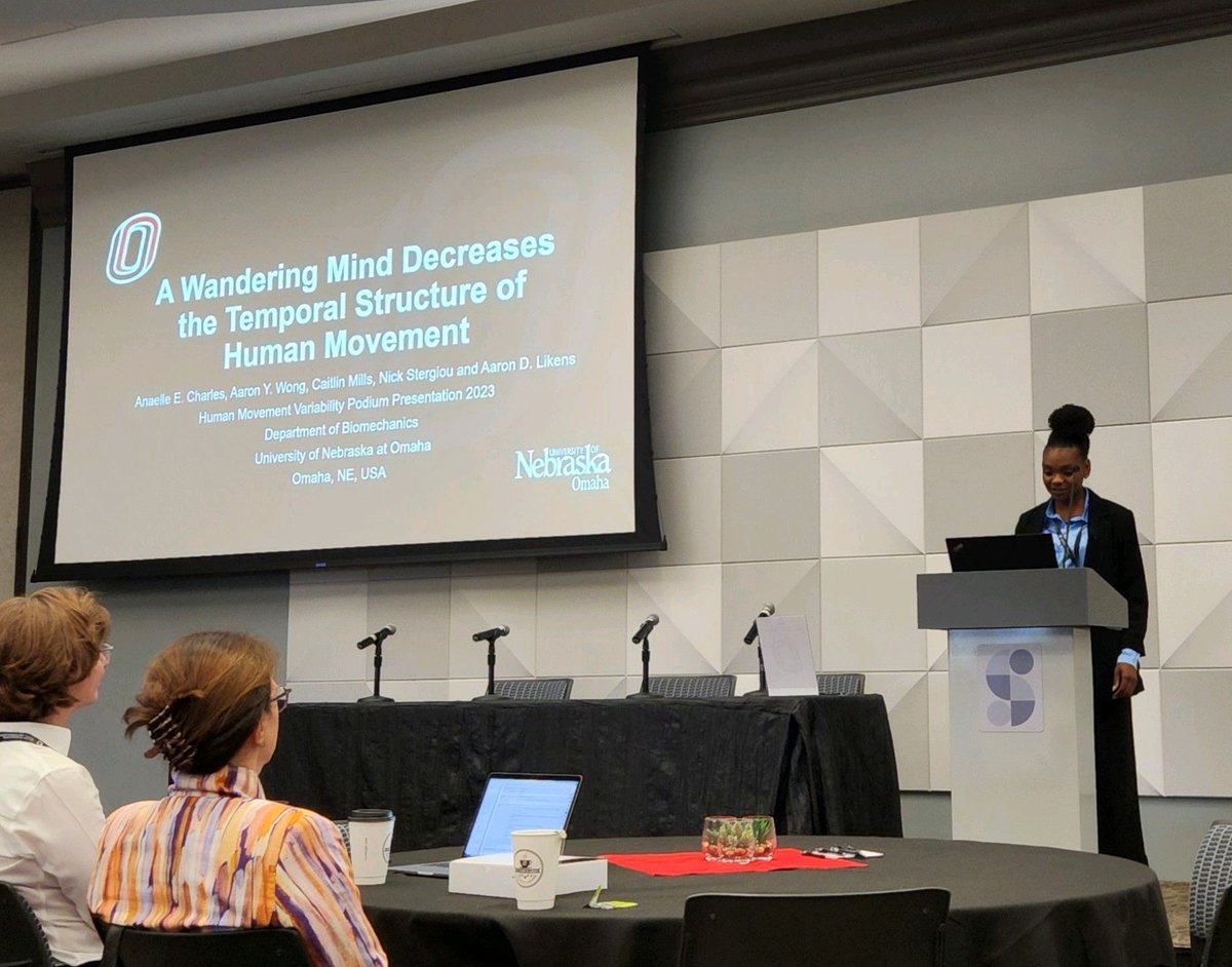 AnaelleECharles's tweet photo. Had a great time presenting my work at HMVC earlier this week, and received the Best Clinical Impact Award sponsored by #Bertec!  Receiving feedback from individuals outside your lab is always so valuable. #grateful 
#podium #award #biomechanics  @UNOBiomechanics https://t.co/MKIS7m4get