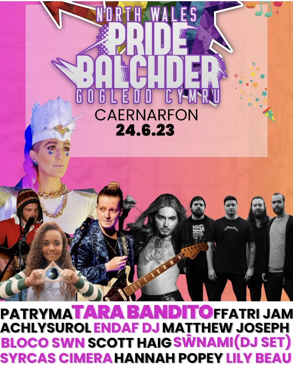 Gig nesa, Balchder Gogledd Cymru yn Caernarfon 24.06 🏳️‍🌈