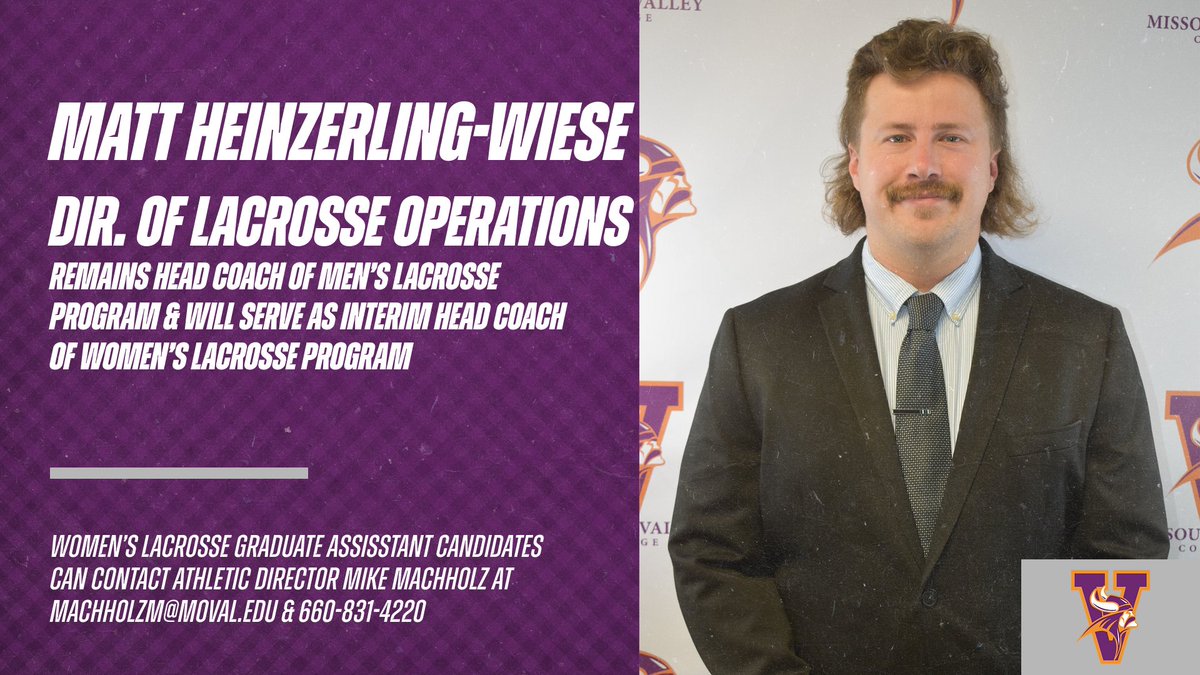 Missouri Valley College Announces Expanded Role for Matt Heinzerling-Wiese With Lacrosse Programs, Accepting Women's Lacrosse Graduate Assistant Applications! #valleywillroll
valleywillroll.com/general/2022-2…