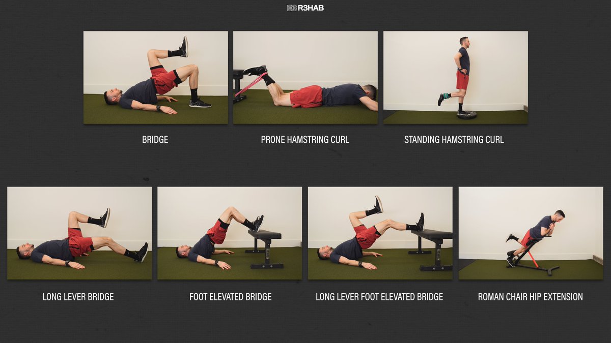 Isometric options for Proximal Hamstring Tendinopathy. Choice(s) depend on symptoms, function, goals, etc. 

Learn more: e3rehab.com/blog/proximal-…