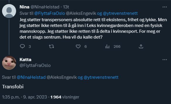 Her ligger lista for å være transfob og «Terf» . Husk det når du ser all voldsretorikk som brukes mot «terfs» og «transfober»