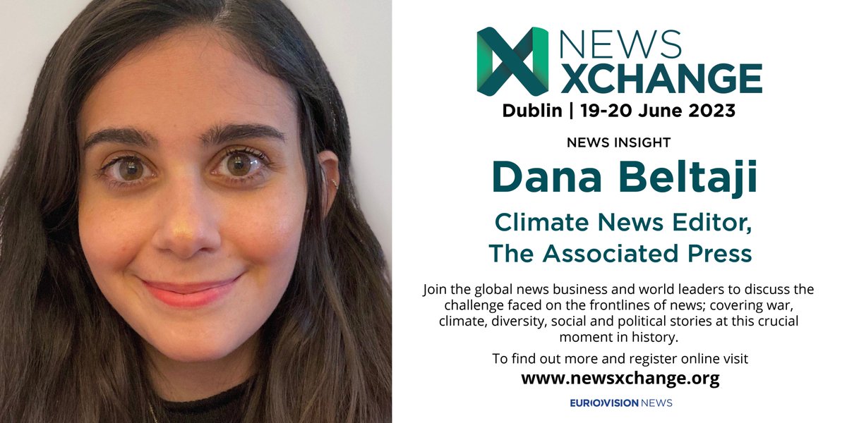 NEWS XCHANGE SPEAKER UPDATE Dana Beltaji joins the session looking at how newsrooms make sure the climate emergency stays on the front page. #newsxchange #ebu #dublin #news @ap @danabeltaji Find out more at newsxchange.org
