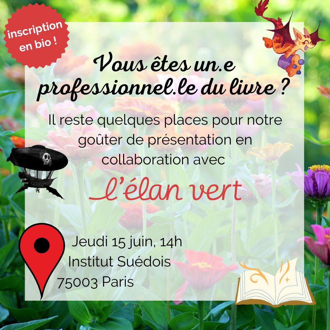 Scrineo's tweet photo. 📚 Il reste quelques places pour rejoindre notre évènement jeudi 15 juin ! 📚Venez découvrir les nouveautés de L'Elan Vert Editions et des éditions Scrineo, le 15 juin @institutsuedois Pour vous inscrire, rendez-vous ici : https://t.co/9IWA4NLIts https://t.co/WHnA4F27Ay