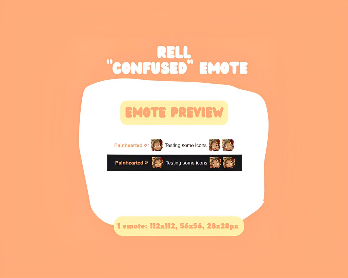 Painhearted_'s tweet photo. Hello twitter ♡︎
Rell "confused" Emote is available on my Etsy page. Thanks for support!🌹
Link here : https://t.co/k95SGf1jhN https://t.co/5xEw46wm93
