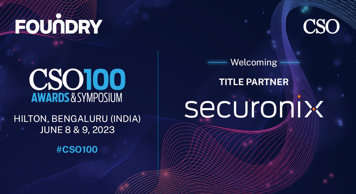 🌟 Exciting news! 🌟 We are absolutely thrilled to announce that <a href="/Securonix/">Securonix</a>  is joining us as the Title Partner for #CSO100 2023!

Let's all come together and extend a warm welcome to Securonix as our esteemed Title Partner for #CSO100 2023, presented by @FoundryIDG