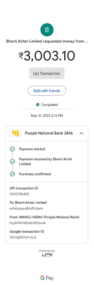 Manoj_y7593's tweet photo. Sir, I have taken airtel wifi connection.  Now I am not connected.  Money is also not being refunded... Please help 
@airtelindia 
@TRAI https://t.co/LuPHQ0vcWK