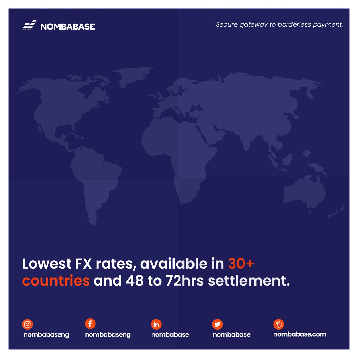 We provide you with the lowest FX rates available and specific information on settlement times for transactions.

#settlementservices #settlements #borderlesspayment #nombabase #nombabaseng