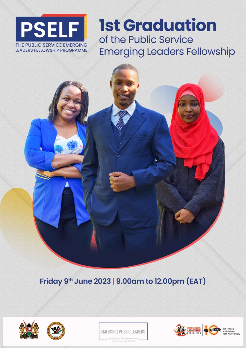 elfafrica1's tweet photo. It is time to celebrate the remarkable achievements of the Public Service Emerging Leaders Fellowship Program! Tomorrow, we graduate the inaugural cohort and commission Cohort 2 in a momentous occasion which will be graced by @MusaliaMudavadi as our Chief Guest. #PSELFGraduation https://t.co/gUdnArSmmN