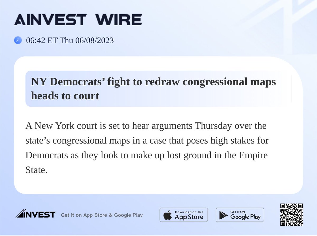 NY Democrats’ fight to redraw congressional maps heads to court
#AInvest #Ainvest_Wire #ElectionDay #Election2022 #Midterms2022
View more: bit.ly/3X4l0XC