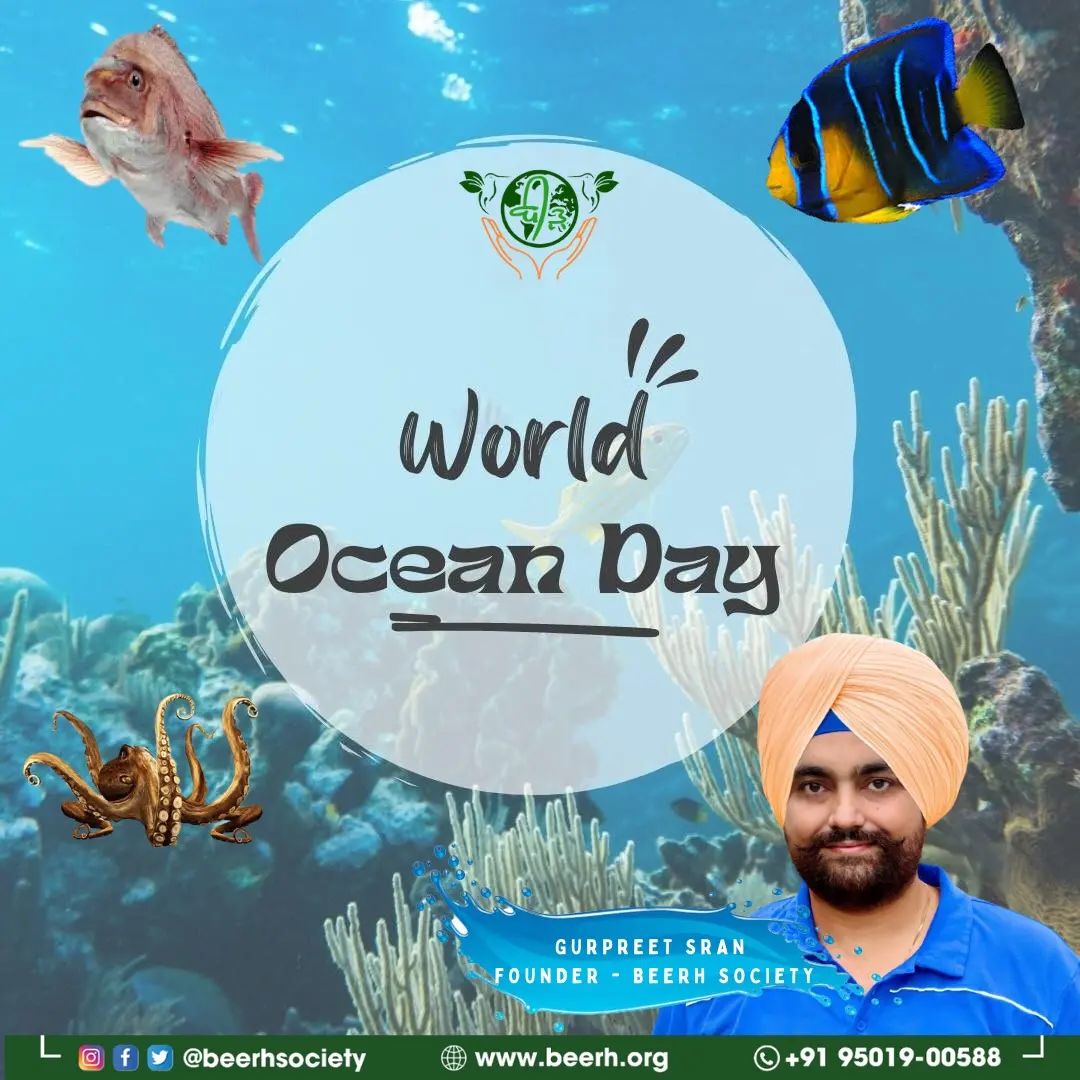 BeerhSociety's tweet photo. Oceans play crucial role in generating most of the oxygen, regulating climate, major sources of fresh water, food and medicine. On #WorldOceansDay, Beerh Society urges everyone to pledge to prevent plastic waste going into sea and keep our beautiful oceans clean. #oceanday https://t.co/JxZ7jDnRiT