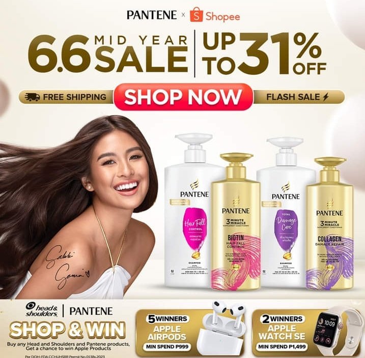 GabbifiedBataan's tweet photo. Stock up on Pantene Essentials this 6.6! Enjoy stackable discounts for up to 31% OFF + FREE shipping + Cashback + Raffle Prizes. SHOP THIS 6.6 🛒 @gabbi @panteneph @ShopeePH https://t.co/uT5dktZO95