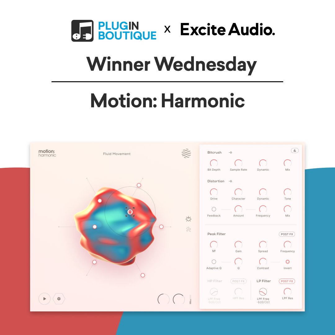 PluginBoutique's tweet image. We have partnered up with Excite Audio to give you the chance to win Motion: Harmonic😱 🎉
​
To enter, simply follow us - 
@PluginBoutique 

 &amp;amp; retweet this tweet!
​
​The winners will be announced next Wednesday.