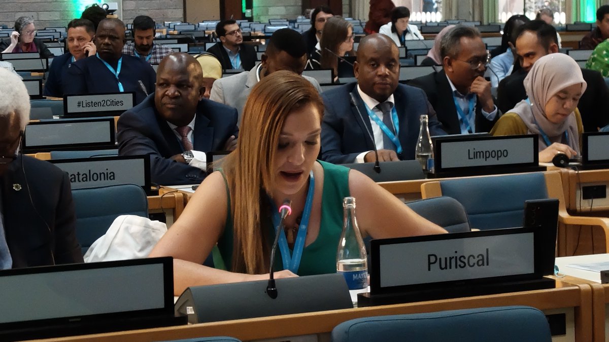 GlobalTaskforce's tweet photo. 🇺🇳#UNHA2 World Assembly

Iris Arroyo Herrera, Mayor of #Puriscal shares about an innovative transformative partnership for quality and equitable recycling showing how our constituency is  caring for the planet and driving global impact 

#Listen2Cities https://t.co/tym2tymKbS