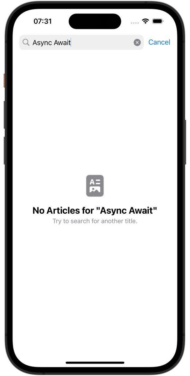 twannl's tweet photo. A few examples of SwiftUI's new ContentUnavailableView introduced at #wwdc23

👉🏼 Standard search
👉🏼 Standard search w/ query
👉🏼 Custom implementation

Learn more: https://t.co/mQye9lO5si https://t.co/aOXau6f6rv