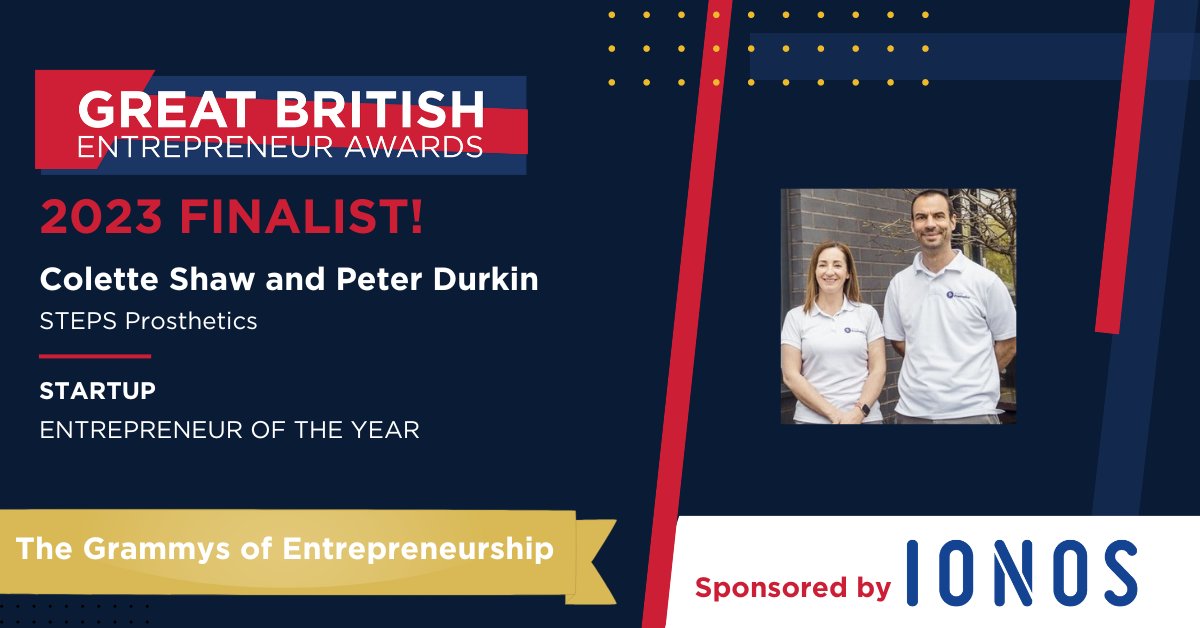 STEPSprosthetic's tweet photo. STEPS Prosthetics shortlisted at the Great British Entrepreneur Awards 2023.

@EntrepreneursGB #GBEA

https://t.co/cUP66sWBen

#StartUp #Amputee #Amputation #Prosthetics #Orthotics https://t.co/0prqpenlN6