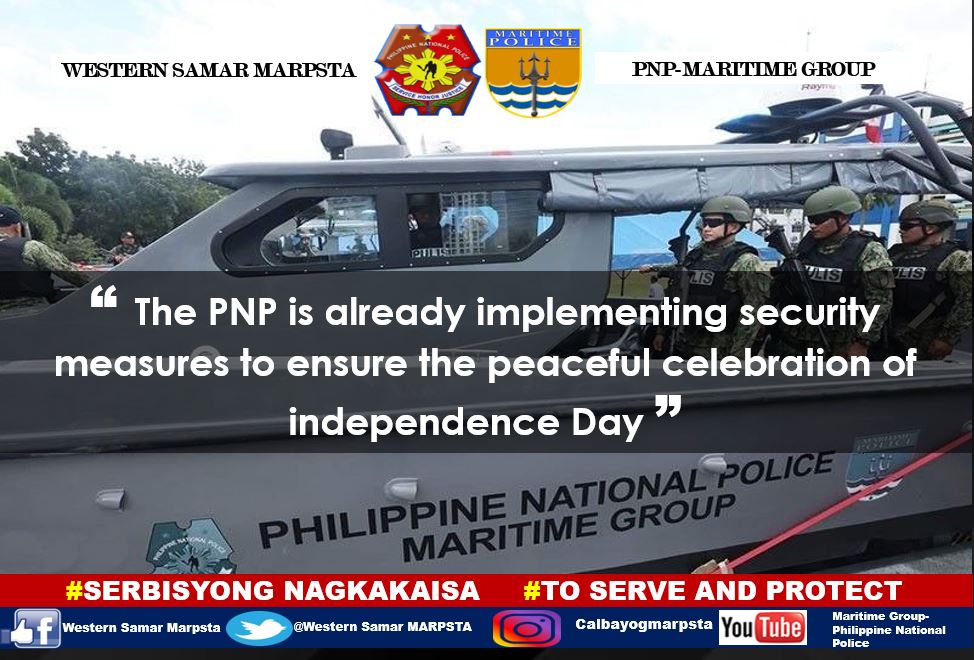 802ndmarpsta's tweet photo. "-The PNP is already implementing security measures to ensure the peaceful celebration of Independence Day"
#SerbisyongNagkakaisa
#ToServeandProtect https://t.co/RhjnFrlhKd