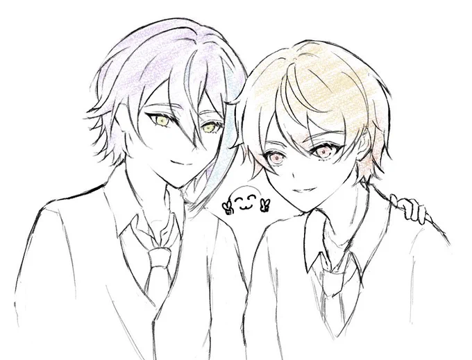 なんか顔面上手くいったルツ落描き🎈🌟 真ん中は私