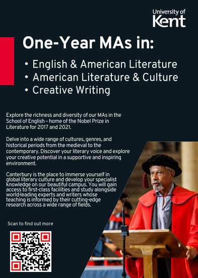 Secure your future and get your Master's from the Kent  School of English! Broaden your skills in communication and benefit from our world-class faculty. #StudyMA #English #StayOn #StandOut

Find out more here: kent.ac.uk/english/postgr…