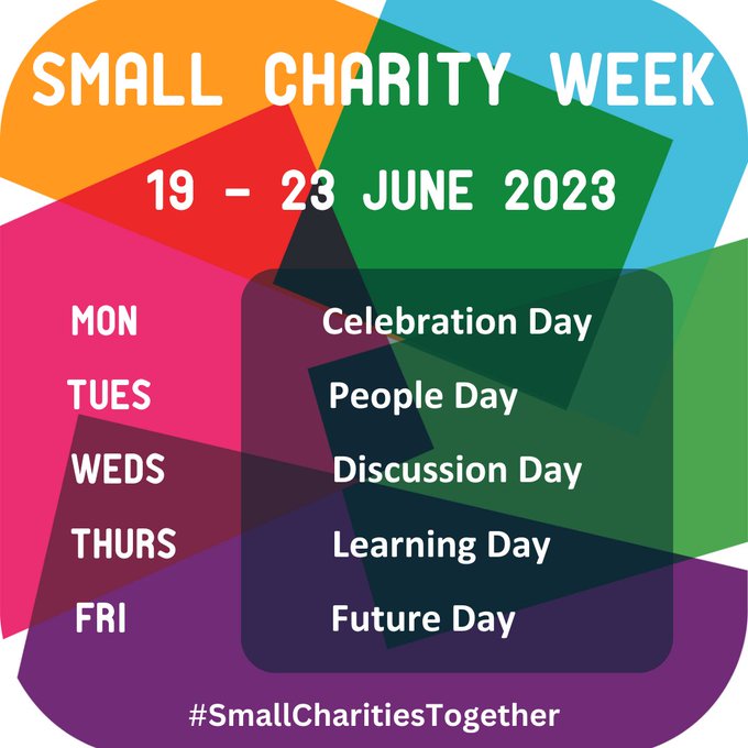 We are looking forward to #SmallCharityWeek. Such a fantastic line up for the week.

#SmallCharityWeek23 #smallcharitiestogether

@SmallCharity_Wk