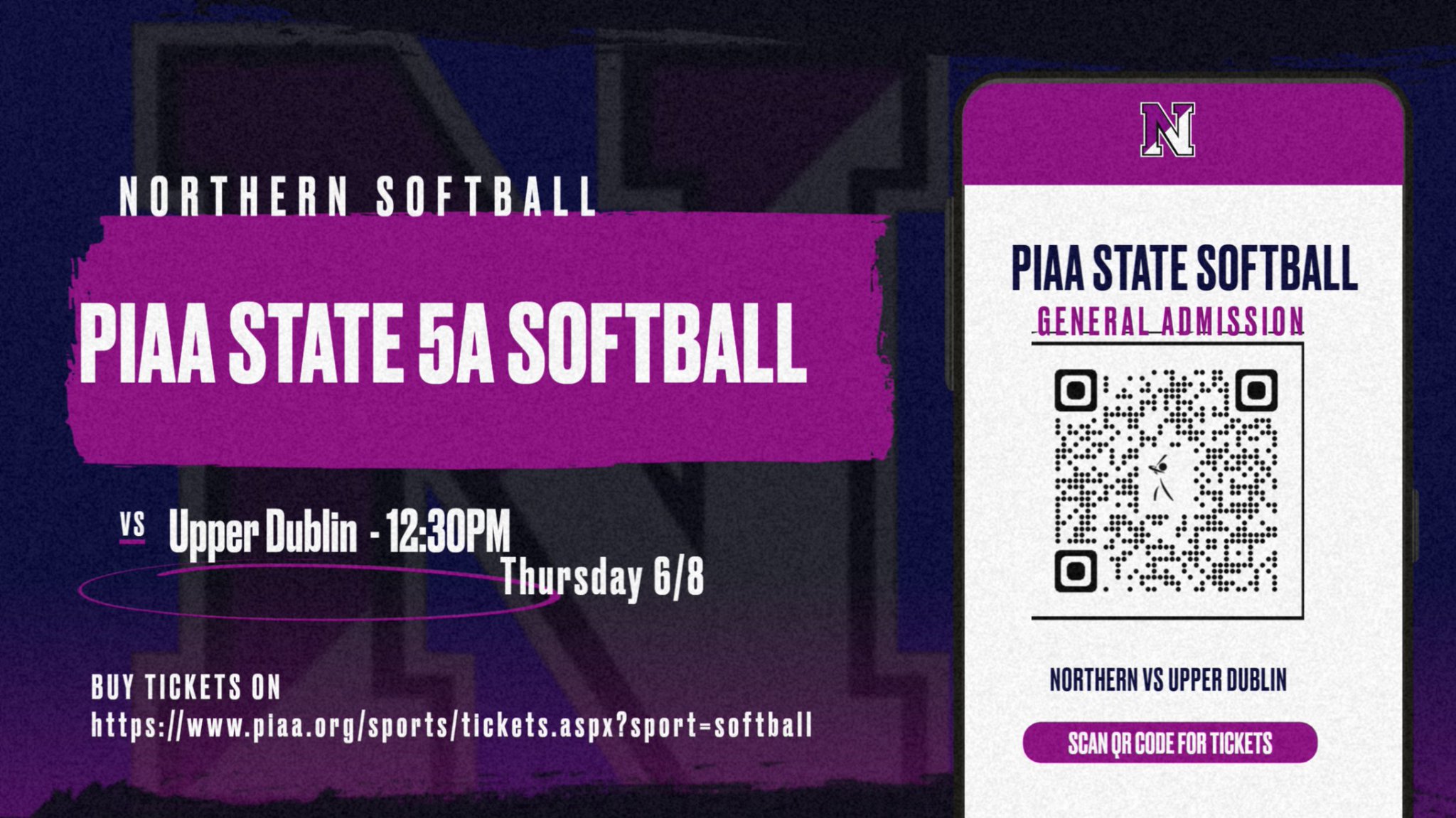 Northern Athletics on Twitter "Its' Game Day! PIAA 5A Softball Quarterfinals Championships