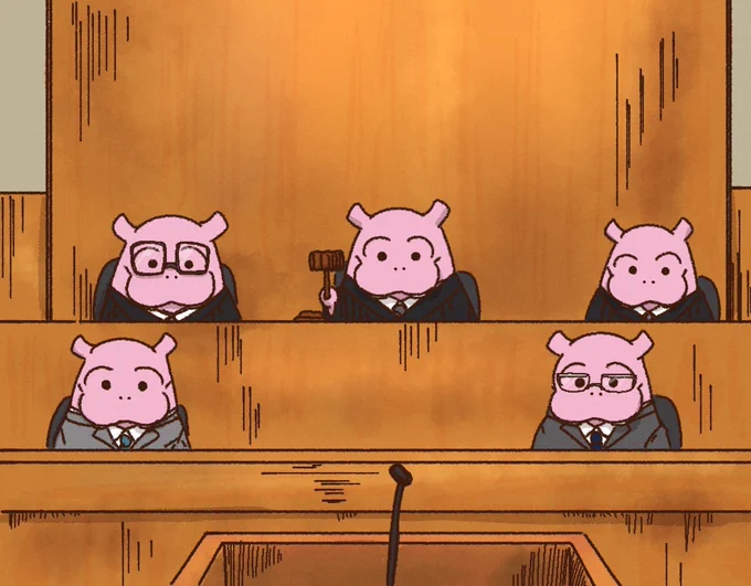 裁判官のカバさん #カバ #かば #イラスト #裁判