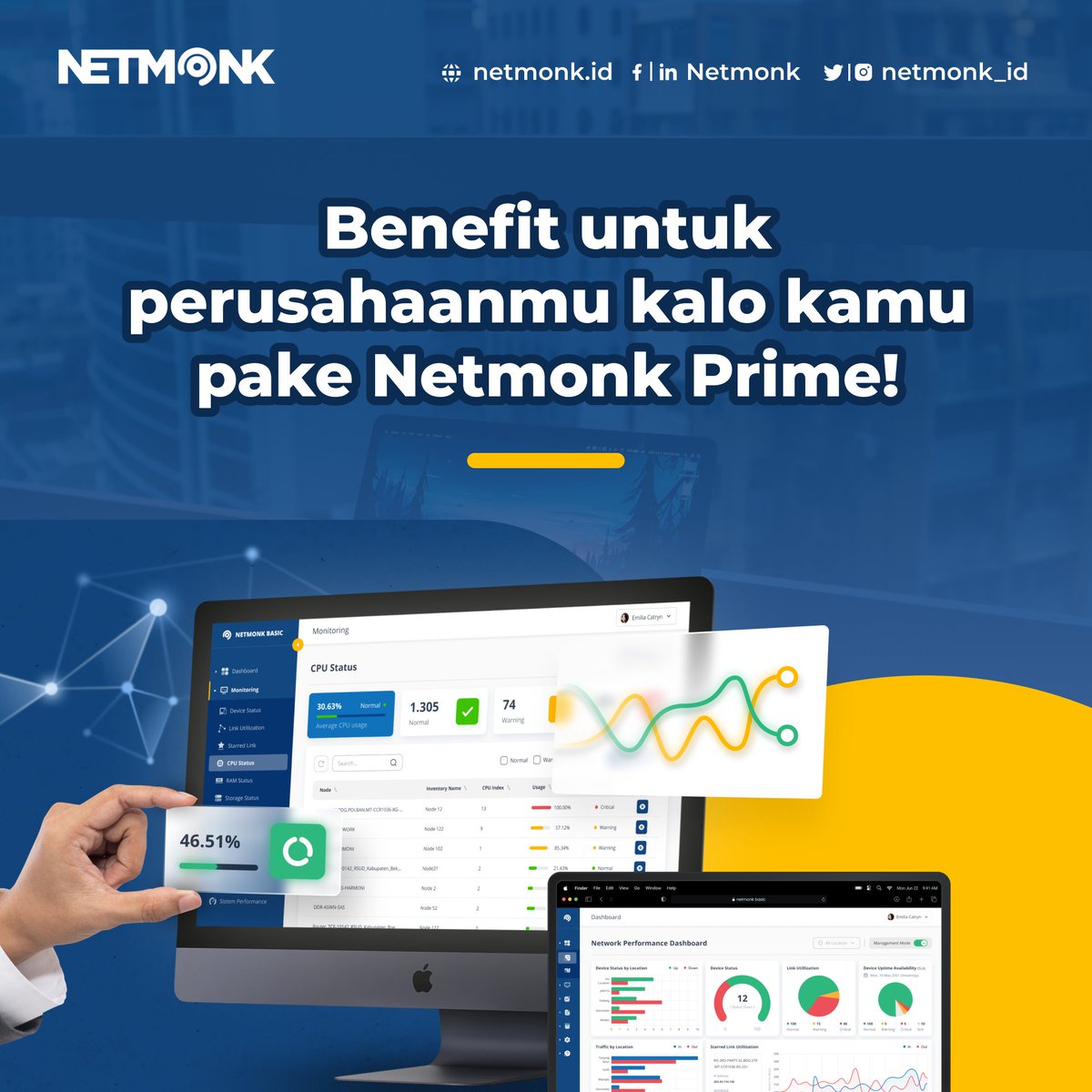 netmonk_id's tweet image. Halo Sobat Netmonk!
Dengan Netmonk Prime, operasional jaringan perusahaan kamu bisa jadi lebih lancar dan efisien!
Yuk langsung cek disini netmonk.id atau klik link di bio yaa!
#Netmonkprime #NetworkMonitoring #ServerMonitoring #Website Monitoring