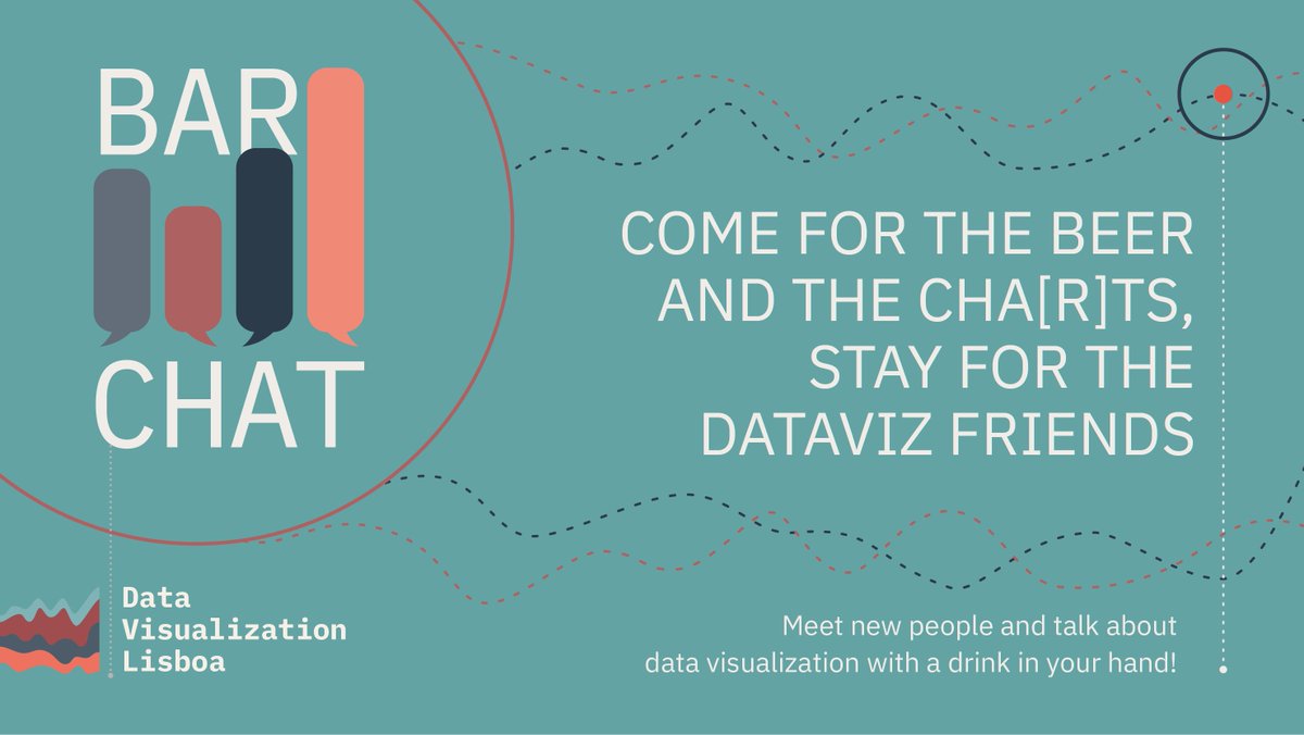 DatavisLisboa's tweet photo. 🇺🇸 Bar Chat is a #dataviz gathering aimed at energizing the local data community by fostering idea exchange among people from diverse backgrounds around a bar table. It promotes learning, partnerships, and collaborations over drinks. https://t.co/MCVu2KF98k
