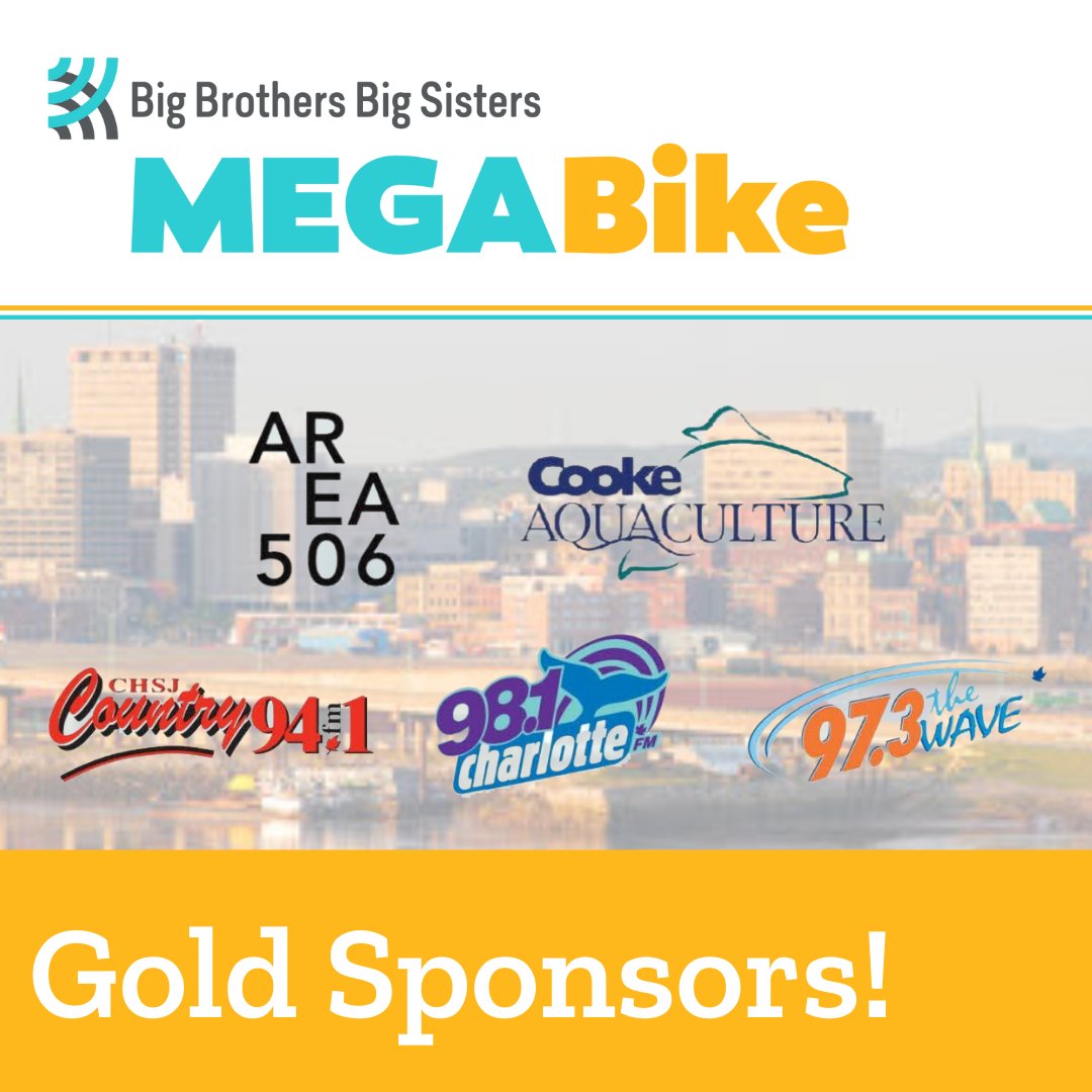 Thank you for being Gold sponsors for this year's MEGABike event which is happening in less than ONE WEEK! @area506fest @Cookeseafood @country94chsj @981CharlotteFM @973thewave We cannot wait to see everyone riding the MEGABike on June 14th starting at Area 506!