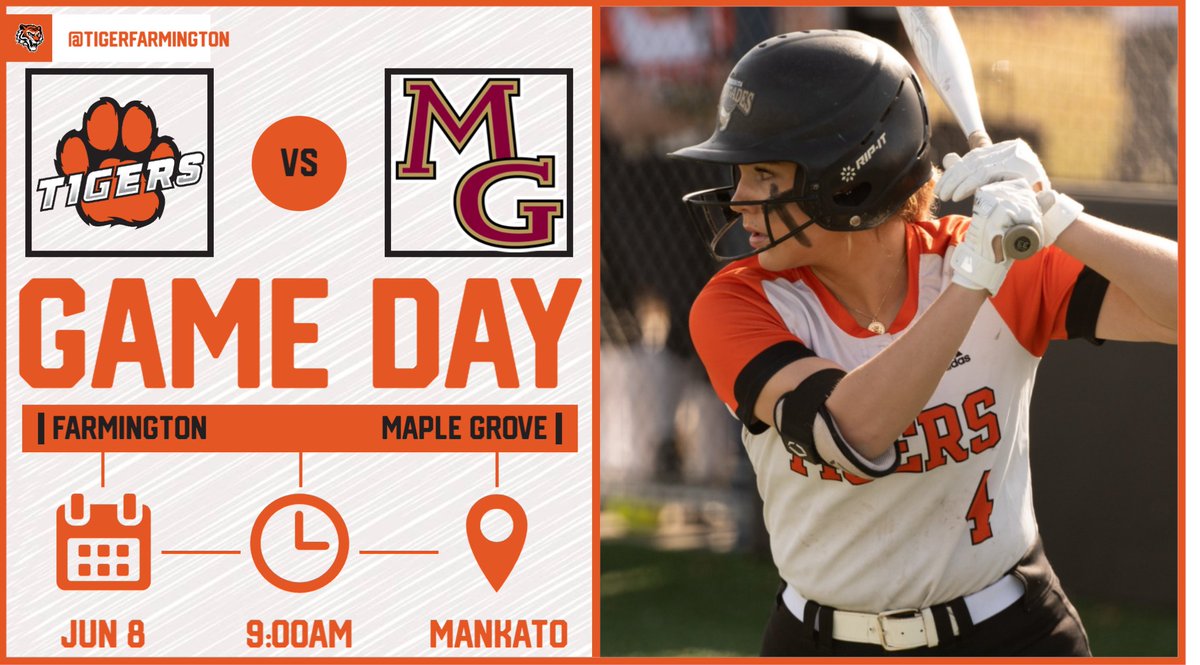 Good luck, #Tigers! Game 1 for <a href="/TigerSoftball19/">FHS Softball</a> at the MSHSL Class 4A State Tournament set to begin at 9:00 am!

🆚 #2 Maple Grove
🕘 9:00 am
📍 Caswell Park, North Mankato
📺 nspn.tv/MSHSL
🏆 bit.ly/3qzZ8rV

#WeAre192┃#Tigers