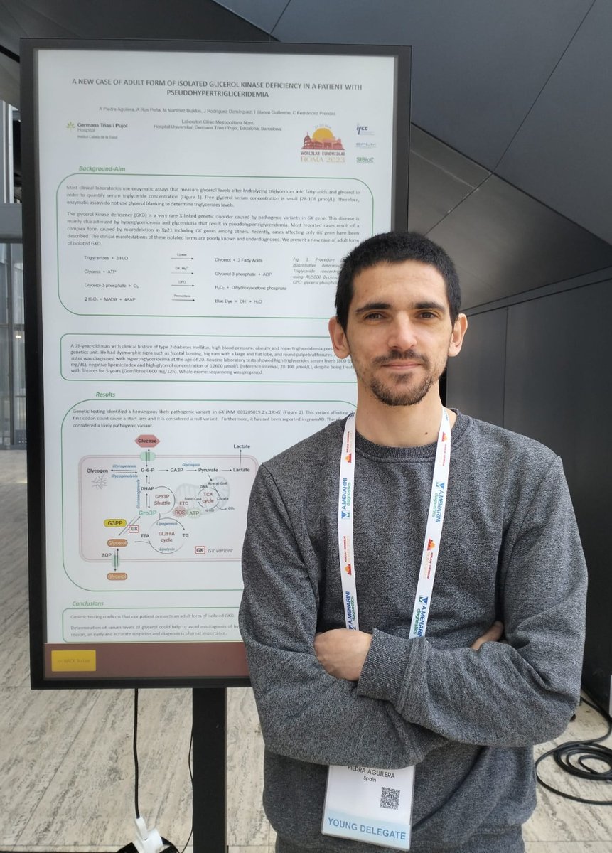BiolegsCAT's tweet photo. Els #Biòlegs fan coses 👇
L'Álvaro Piedra #BIR de bioquímica al @hgermanstrias ha presentat dos pòsters científics a l'#EUROMEDLAB 2023  celebrat a Roma de la @_EFLM
L'esdeveniment sobre Química Clínica i Medicina de Laboratori més 🔝

#BiòlegsCAT
#CuidemLaProfessió https://t.co/qz3aaVhhEm