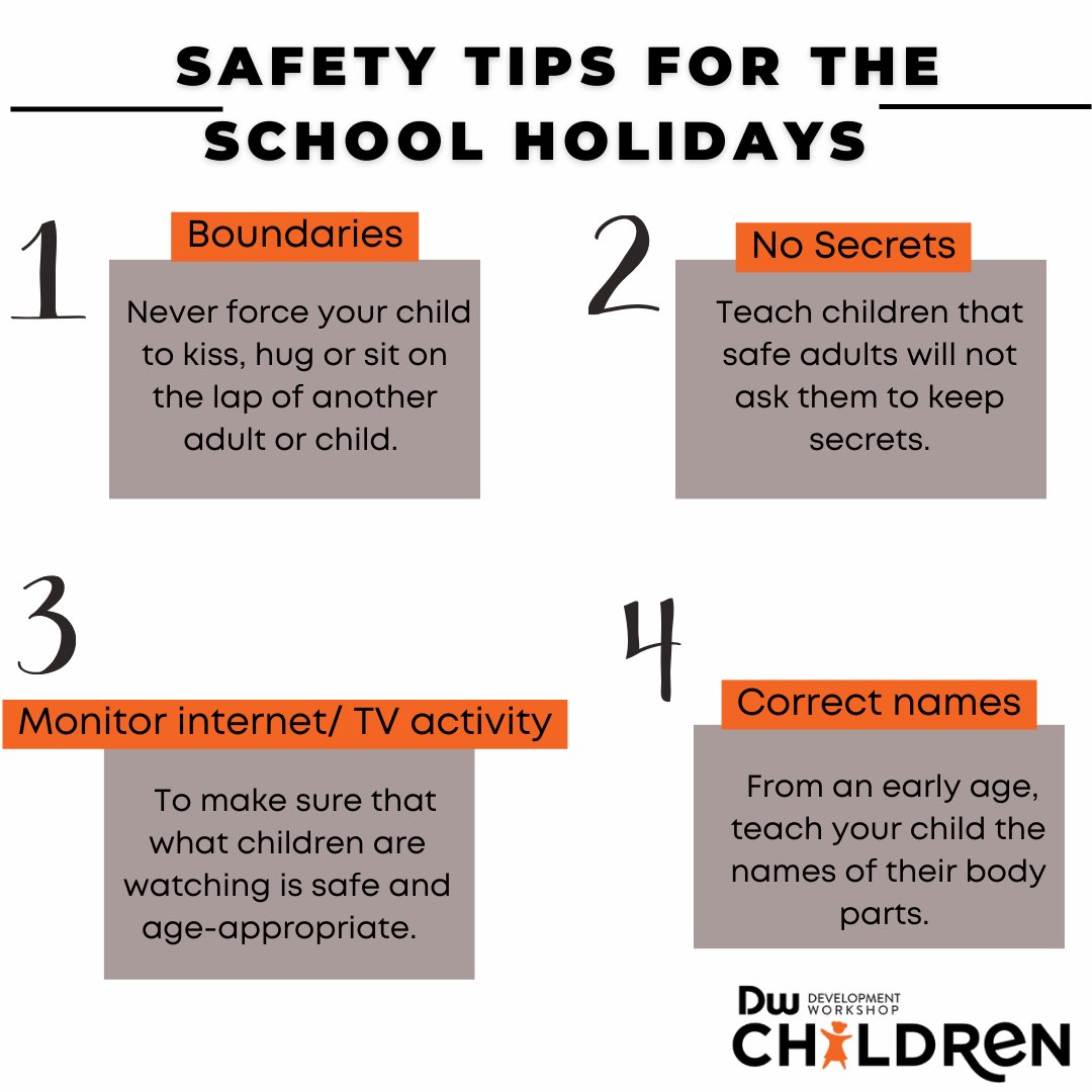 During school holidays, there is often a spike in crimes against children. Therefore, it's important to take steps to ensure the safety of our little ones during this time.

#schoolholidays
#childsafety