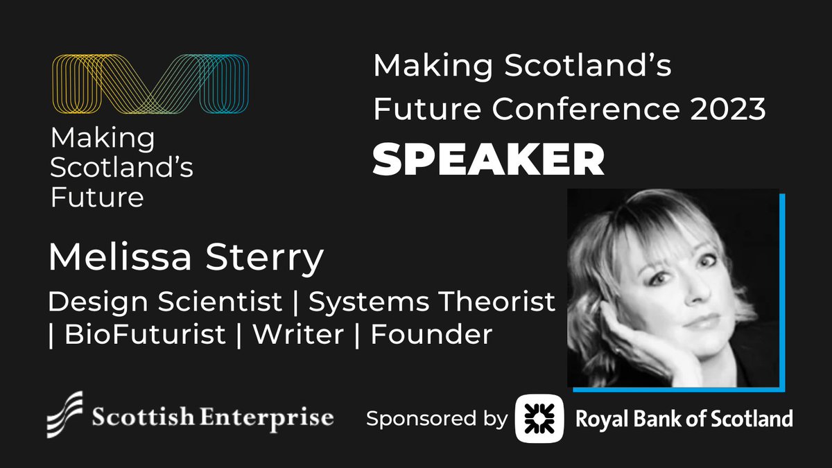 Announcing design scientist and BioFuturist <a href="/MelissaSterry/">MELISSA STERRY</a> joining the line up of speakers at Making Scotland's Future Conference 2023! Don't miss her keynote on 22 June.

Find out more and book your tickets today 👉makingscotlandsfutureconference.scot/speakers

#MakingScotlandsFuture #Manufacturing