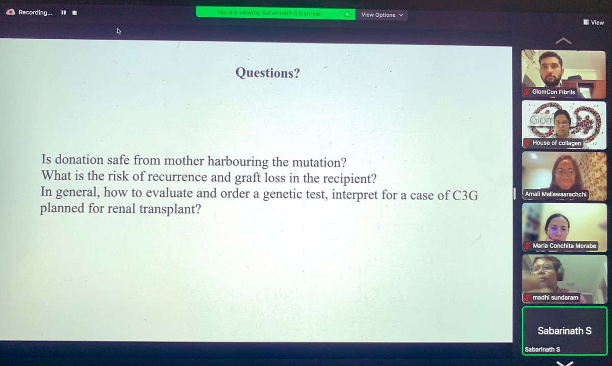 SayaliBThakare's tweet photo. An intensive session on ‘Genetics 🧬 of kidney disease’ at the @GlomCon fellowship today!

Fantastic talks by Dr. Madhivanan Sundaram &amp; Dr. Amali Mallawaarachchi from Australia followed by fellows’ presentations on Alport’s, C3G &amp; CoQ nephropathy 🔥

@nephrologista https://t.co/SDOeYa3cvE