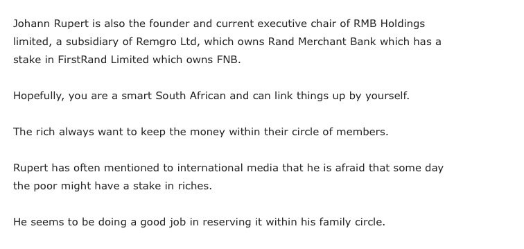 themankhosi's tweet photo. Johann Rupert ANC total CAPTURE is now completed.
CORRUPT Frank Chikani (KTH -Tamela) and our veterans (KTH -Tamela) by giving them R2.5 Billion through Makalani Holdings.
#WakeUpSA
#Greed
#EconomicApartheid
#WMCpuppets ANC total Control.
ππππ https://t.co/f1LK7WaifG