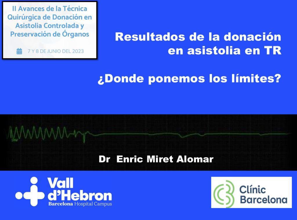 urologiaHVH's tweet image. @MiretAlomar de @urologiaHVH habla sobre los resultados en donantes en asistolia y sus límites actuales, en el marco del II Curso en Avances de la técnica quirúrgica en donación en asistolia controlada y preservación de órganos del Hospital Clínic @hospitalclinic