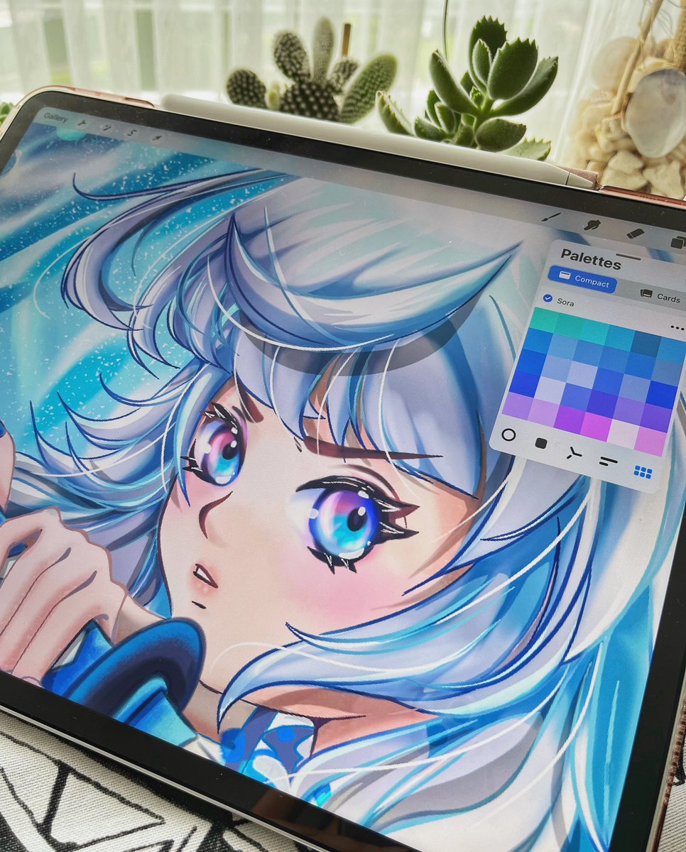 What I've been painting lately 🤭💙 

Minimum 5 sketches 
10,000+ brush strokes ❤️‍🔥

Still learning some new painting techniques daily 💙

#NFTartist #イラスト #illustration