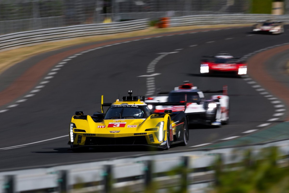 DougDuchardt's tweet photo. Busy Wednesday as our two @CadillacVSeries Hypercars made the top 8 in qualifying. 

Tonight is Hyperpole qualifying in LeMans. 

As always, intensity is picking up as the week progresses. 
#CadillacRacing https://t.co/S8taNlvE6d