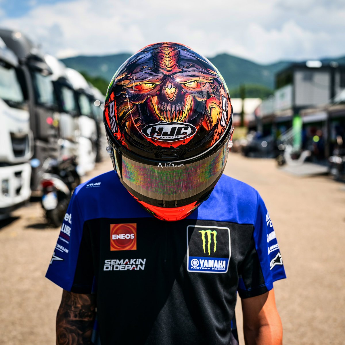 Fabio Quartararo'nun Mugello'da kullanacağı kask tasarımı.