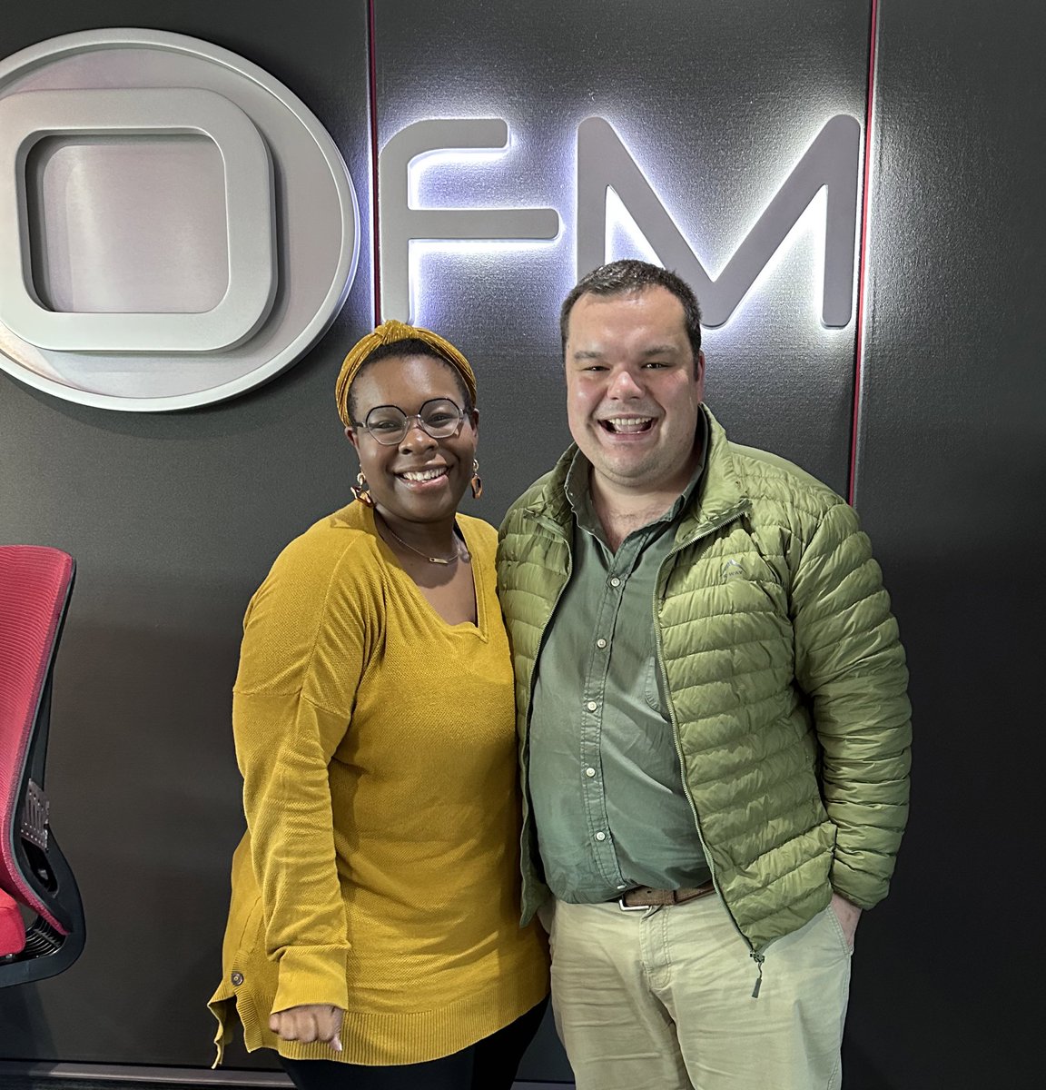 PeterPentz's tweet photo. On tour in the Free State and stopped by @OFM9497 to chat about the captivating SA Wine Industry with, @OlebogengMotse, on her show, Business Hour. Tune in tonight at 18:00 and join us for an insightful discussion 🎙️📻 https://t.co/xiyS2GbtOj
