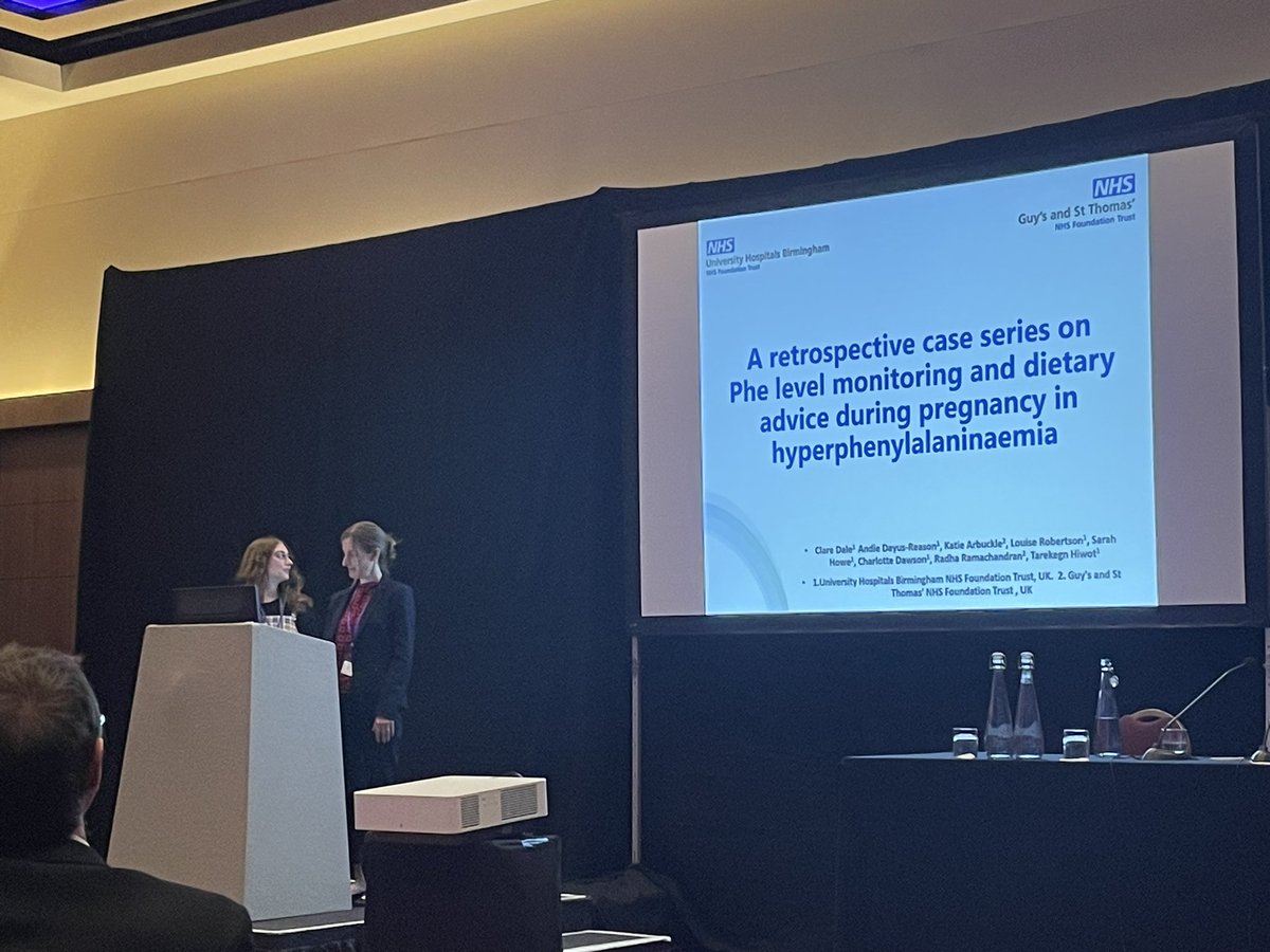 Next Clare Dale and Andie Dayus-Reason ask: Do all females with hyperphenylalaninaemia require lifelong follow up and monitoring during pregnancy? A retrospective case series on Phe level monitoring and dietary advice during pregnancy
#BIMDG2023 https://t.co/0clXOKRqWA