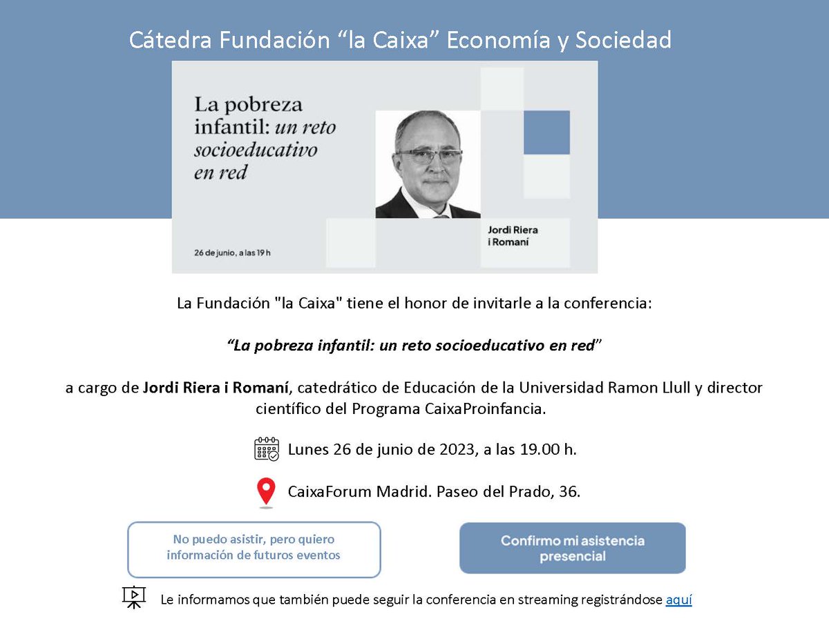 Inscríbete a la próxima sesión de la Cátedra Fundación “la Caixa” Economía y Sociedad sites.google.com/intpolgroup.co…