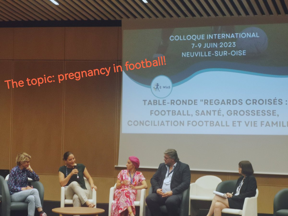 MonGrygorowicz's tweet photo. It is 2023!
It is the time not only to discuss, but to change policies for female in sport regarding their right for #pregnancy

Thanks @JessicaHouara, Gwenaelle Pele, @PrevostCandice, @SafanjonF for great round table during the E-WinS project. 

#womensfootball
@EUErasmusPlus https://t.co/KiomzDHmKf