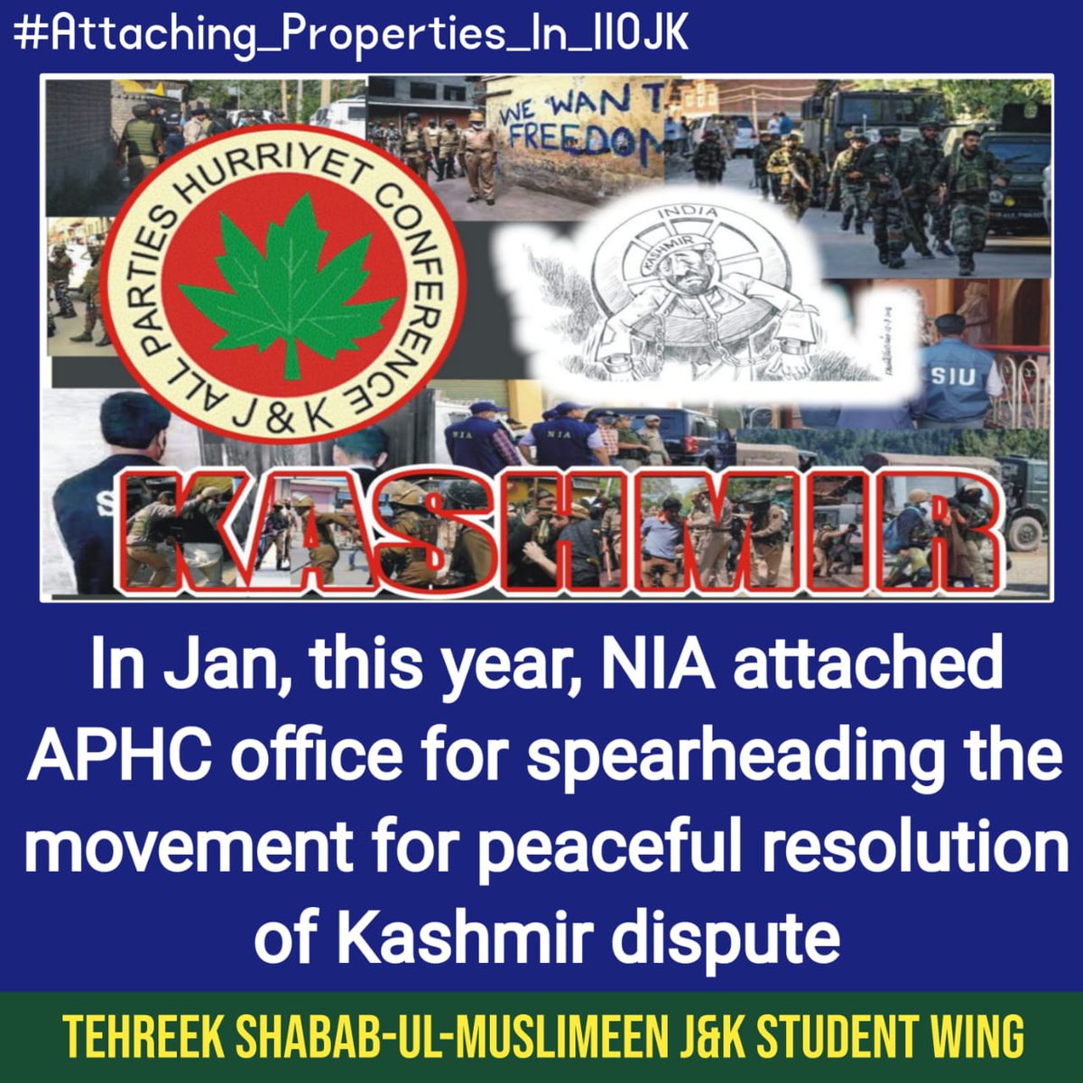 RiazAhmadAwan16's tweet photo. #Attaching_Properties_In_IIOJK

  •Attaching or confiscating Kashmiris’ properties on one pretext or another has become a new normal in IIOJK
    •New Delhi-controlled SIA recently attached 124 properties, land &amp; buildings situated at 86 locations across IIOJK.
#Team_Shabab https://t.co/EYSUhS0soS