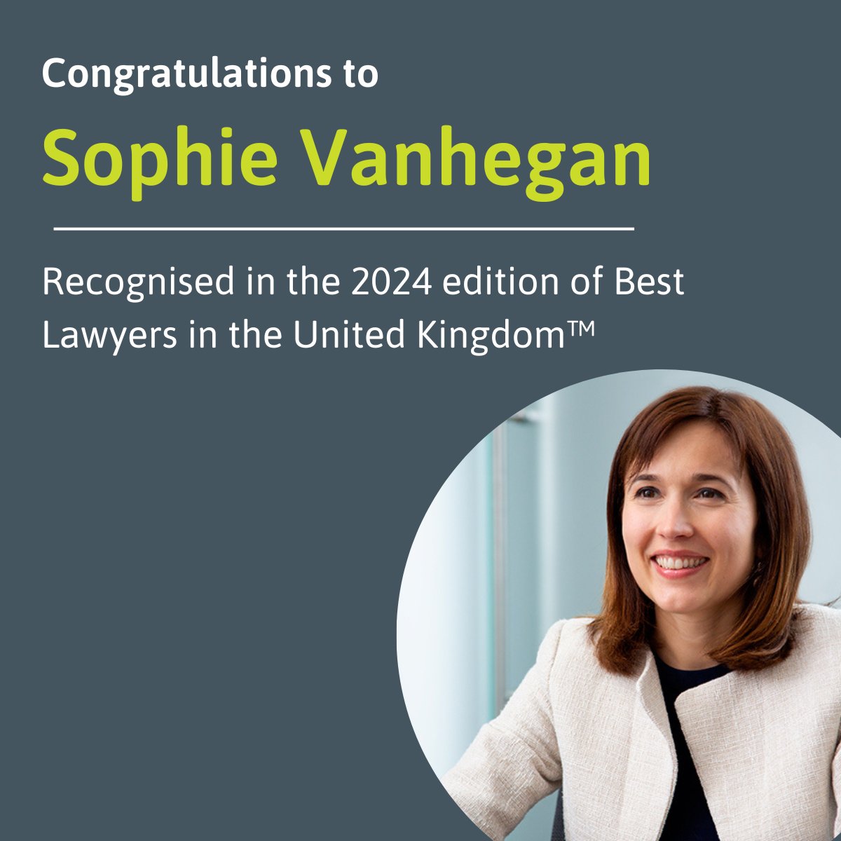 We are delighted to announce that @SophieVanhegan has been recognised in the 2024 edition of @BestLawyers in the United Kingdom™ for her high caliber work in Employment Law. #employmentlaw #bestlawyers