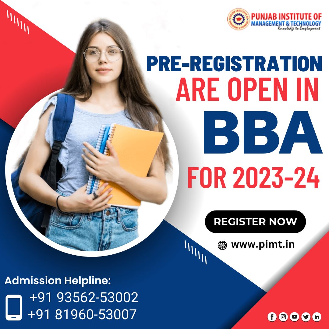 Pursue Bachelor of Business Administration (#BBA) at #PIMT with Quality Education and Placements. Pre-Registration Open: 2023-24  Admission Helpline: +91 93562-53002 | 81960-53007  pimt.in/product/best-b…… #BusinessAdministration #BBACourse #BBACollege #studentopportunities