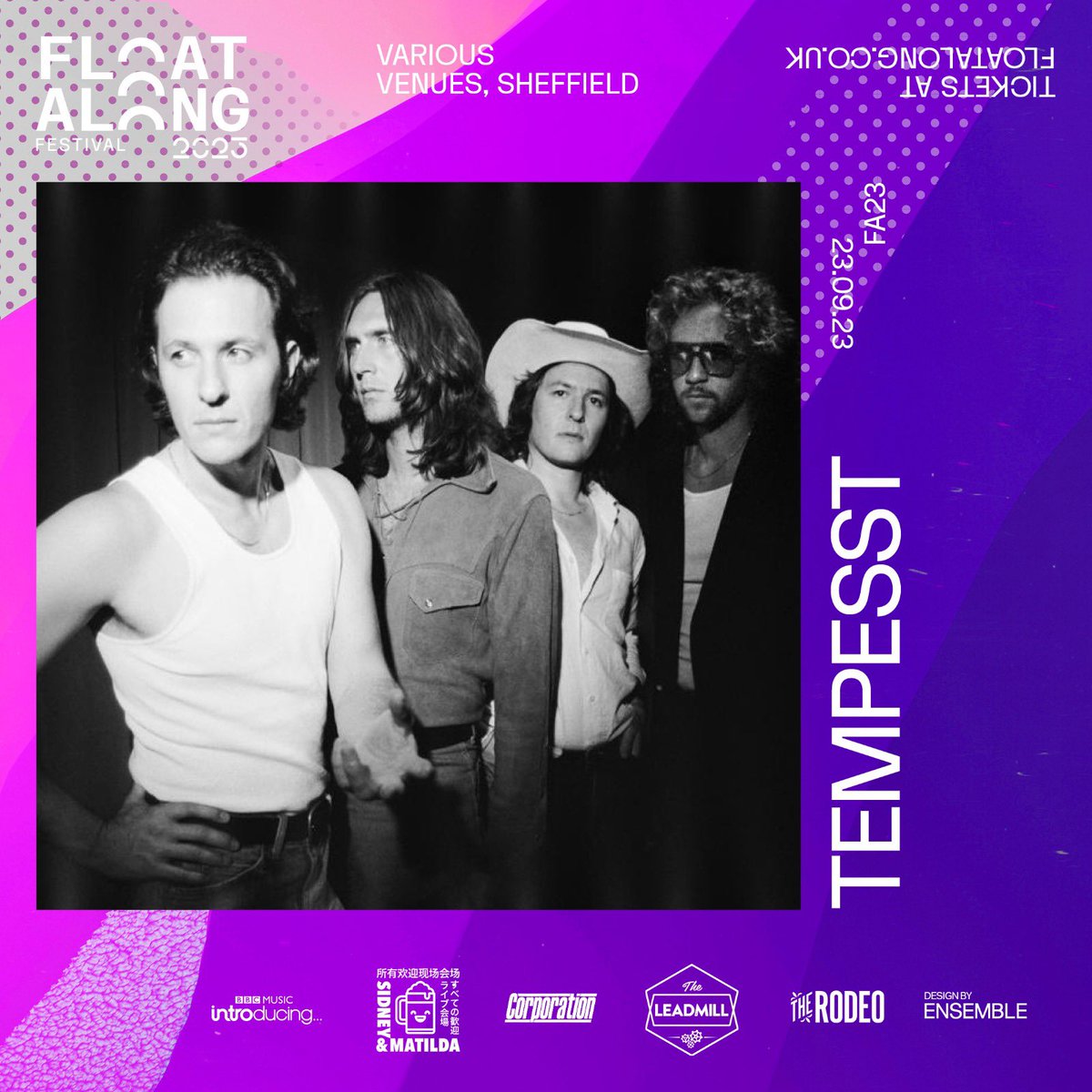 We’re delighted to have @TempesstBand bring there psych infused rock to Float Along this Sept Their two albums have been a constant presence in F.A towers, with their latest record “Prisoner Of Desire” having been released back in March.