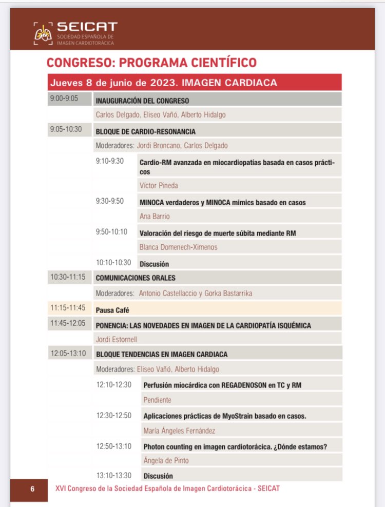 SEICAT_RAD's tweet photo. Primer día de XVI Congreso @SEICAT_RAD dedicado a Imagen Cardiaca 🫀🫀🫀🫀🫀🫀🫀🫀🫀 https://t.co/J2A47CxsNb