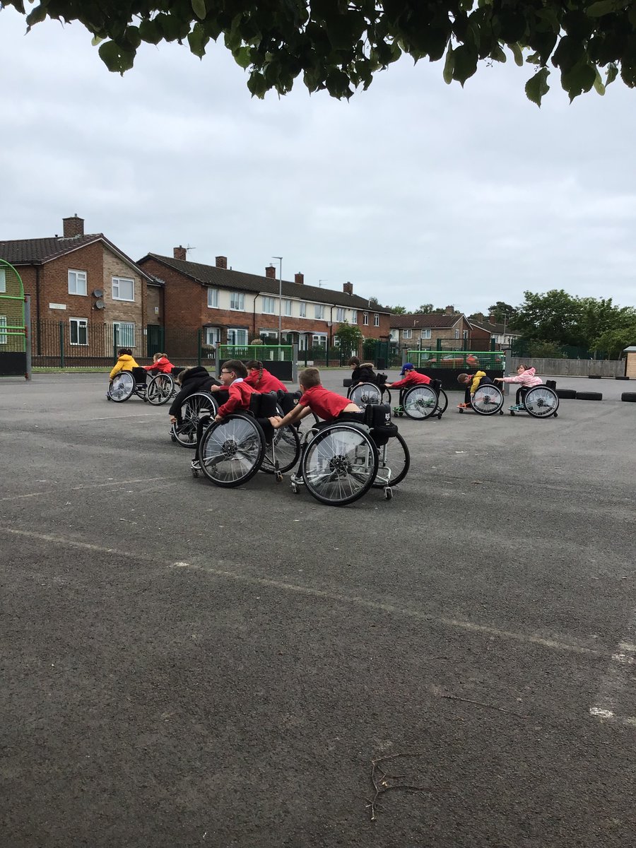 We have been working together and applying our skills learnt so far in wheelchair basketball this week. #harrowgateacademy #harrowgatepe